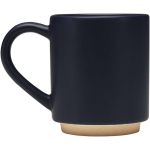Caneca empilhável em cerâmica com base moderna não vidrada 180 ml cor azul-marinho vista lateral