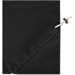 Saco tote dobrável com cordão em algodão reciclado 140 g/m2 cor preto vista detalhe 1