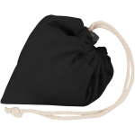Saco tote dobrável com cordão em algodão reciclado 140 g/m2 cor preto terceira vista