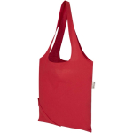 Saco tote dobrável com cordão em algodão reciclado 140 g/m2 cor vermelho segunda vista