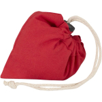 Saco tote dobrável com cordão em algodão reciclado 140 g/m2 cor vermelho terceira vista