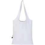 Saco tote dobrável com cordão em algodão reciclado 140 g/m2 cor branco segunda vista frontal