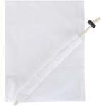 Saco tote dobrável com cordão em algodão reciclado 140 g/m2 cor branco vista detalhe 1