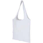 Saco tote dobrável com cordão em algodão reciclado 140 g/m2 cor branco segunda vista