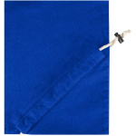 Saco tote dobrável com cordão em algodão reciclado 140 g/m2 cor azul real vista detalhe 1