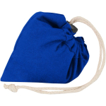 Saco tote dobrável com cordão em algodão reciclado 140 g/m2 cor azul real terceira vista