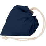 Saco tote dobrável com cordão em algodão reciclado 140 g/m2 cor azul-marinho terceira vista