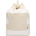 Saco de lona de algodão reciclado com pegas em corda 270 g/m² cor branco segunda vista frontal