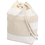 Saco de lona de algodão reciclado com pegas em corda 270 g/m² cor branco
