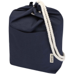 Saco de lona de algodão reciclado com pegas em corda 270 g/m² cor azul-marinho