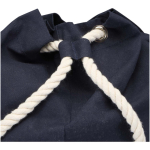 Saco de lona de algodão reciclado com pegas em corda 270 g/m² cor azul-marinho vista detalhe 1