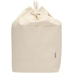 Saco de lona de algodão reciclado com pegas em corda 270 g/m² cor natural segunda vista frontal