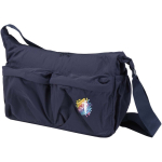 Mala a tiracolo para portátil com tira para mala e bolso oculto 13'' cor azul-marinho