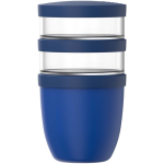 Caixa hermética com 3 compartimentos 900 ml Mepal cor azul pastel segunda vista frontal
