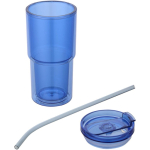 Copo de parede dupla com tampa giratória e palhinha integrada 480ml cor azul real segunda vista