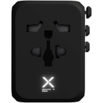 Adaptador de viagem personalizável com carregamento rápido 33W GaN cor preto segunda vista frontal