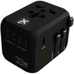 Adaptador de viagem personalizável com carregamento rápido 33W GaN cor preto