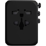 Adaptador de viagem personalizável com carregamento rápido 33W GaN cor preto terceira vista frontal