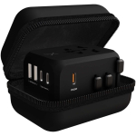 Adaptador de viagem personalizável com carregamento rápido 33W GaN cor preto
