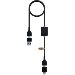 Cabo de carregamento e dados com logótipo iluminado 60W 1m SCX.design cor preto segunda vista frontal
