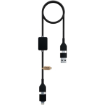 Cabo de carregamento e dados com logótipo iluminado 60W 1m SCX.design cor preto segunda vista traseira