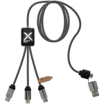 Cabo de carregamento 3 em 1 com logótipos luminosos SCX.design cor preto