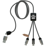 Cabo de carregamento 3 em 1 com logótipos luminosos SCX.design cor preto segunda vista traseira