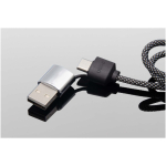 Cabo de carregamento 3 em 1 com logótipos luminosos SCX.design cor preto vista detalhe 3