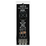 Cabo de carregamento 3 em 1 com logótipos luminosos SCX.design cor preto segunda vista com caixa