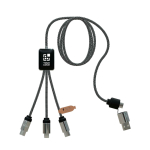 Cabo de carregamento 3 em 1 com logótipos luminosos SCX.design vista principal