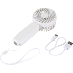 Ventoinha portátil recarregável de 3 velocidades com USB-C cor branco segunda vista