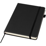 Caderno A5 capa dura pele sintética com folhas pautadas JournalBooks cor preto