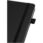 Caderno A5 capa dura pele sintética com folhas pautadas JournalBooks cor preto vista detalhe 1