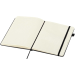 Caderno A5 capa dura pele sintética com folhas pautadas JournalBooks cor preto segunda vista