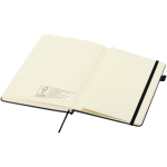 Caderno A5 capa dura pele sintética com folhas pautadas JournalBooks cor preto terceira vista