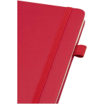 Caderno A5 capa dura pele sintética com folhas pautadas JournalBooks cor vermelho vista detalhe 1