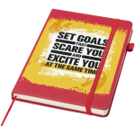Caderno A5 capa dura pele sintética com folhas pautadas JournalBooks cor vermelho
