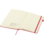 Caderno A5 capa dura pele sintética com folhas pautadas JournalBooks cor vermelho terceira vista