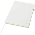 Caderno A5 capa dura pele sintética com folhas pautadas JournalBooks cor branco