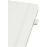 Caderno A5 capa dura pele sintética com folhas pautadas JournalBooks cor branco vista detalhe 1