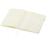 Caderno A5 capa dura pele sintética com folhas pautadas JournalBooks cor branco segunda vista