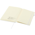 Caderno A5 capa dura pele sintética com folhas pautadas JournalBooks cor branco terceira vista