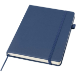 Caderno A5 capa dura pele sintética com folhas pautadas JournalBooks cor azul-marinho