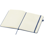 Caderno A5 capa dura pele sintética com folhas pautadas JournalBooks cor azul-marinho segunda vista