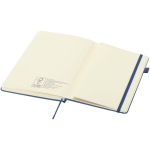 Caderno A5 capa dura pele sintética com folhas pautadas JournalBooks cor azul-marinho terceira vista