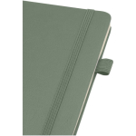 Caderno A5 capa dura pele sintética com folhas pautadas JournalBooks cor verde mesclado vista detalhe 1