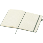 Caderno A5 capa dura pele sintética com folhas pautadas JournalBooks cor verde mesclado segunda vista