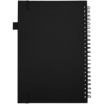 Caderno A5 de capa dura em pele sintética, espiral pautado JournalBooks cor preto segunda vista traseira