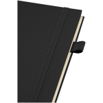 Caderno A5 de capa dura em pele sintética, espiral pautado JournalBooks cor preto vista detalhe 1