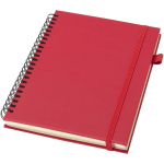 Caderno A5 de capa dura em pele sintética, espiral pautado JournalBooks cor vermelho